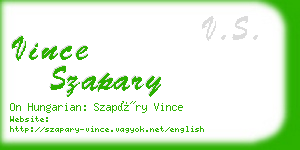 vince szapary business card